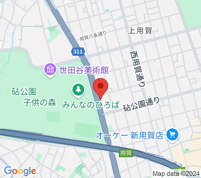 上用賀アートホールの地図