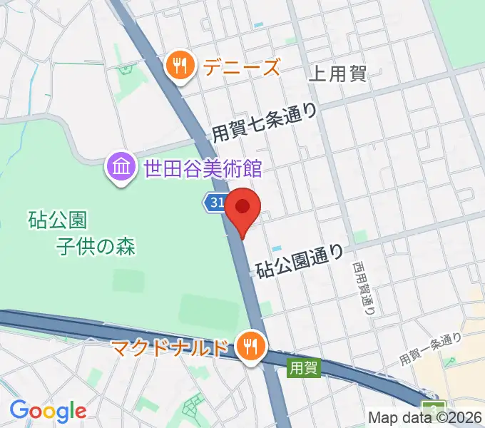 上用賀アートホールの地図