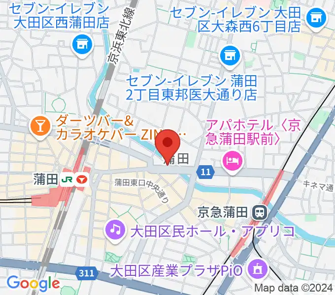 蒲田スタジオ・オッタンタの地図