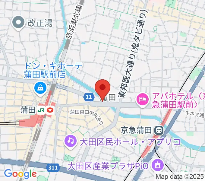 蒲田スタジオ・オッタンタの地図