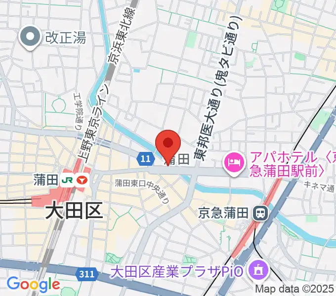 蒲田スタジオ・オッタンタの地図