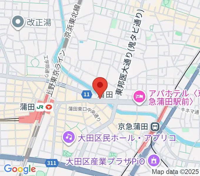 蒲田スタジオ・オッタンタの地図