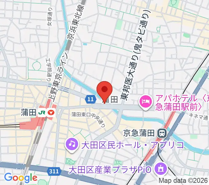 蒲田スタジオ・オッタンタの地図