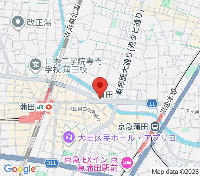 蒲田スタジオ・オッタンタの地図