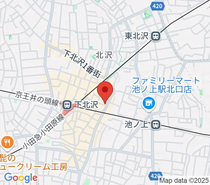 下北沢シアターミネルヴァの地図