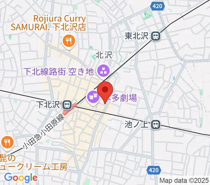 下北沢シアターミネルヴァの地図