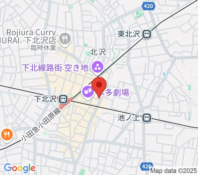 下北沢シアターミネルヴァの地図