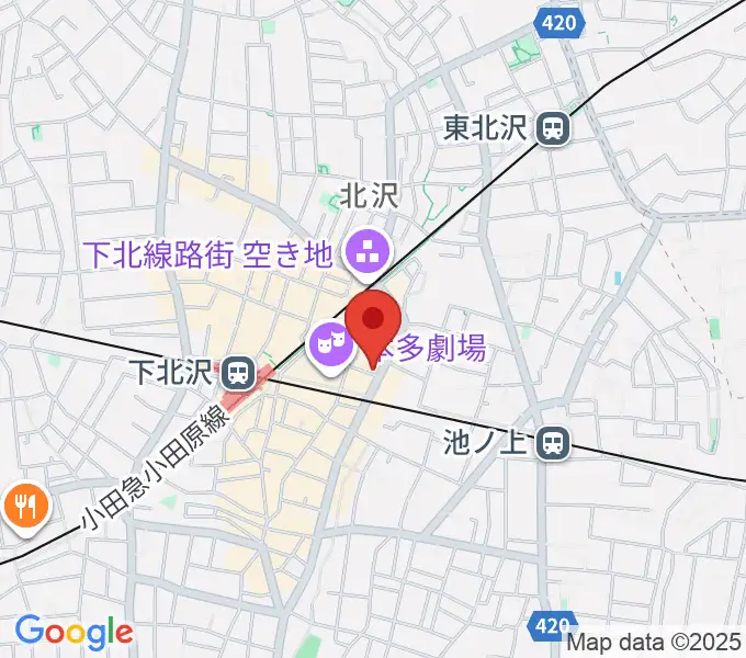 下北沢シアターミネルヴァの地図
