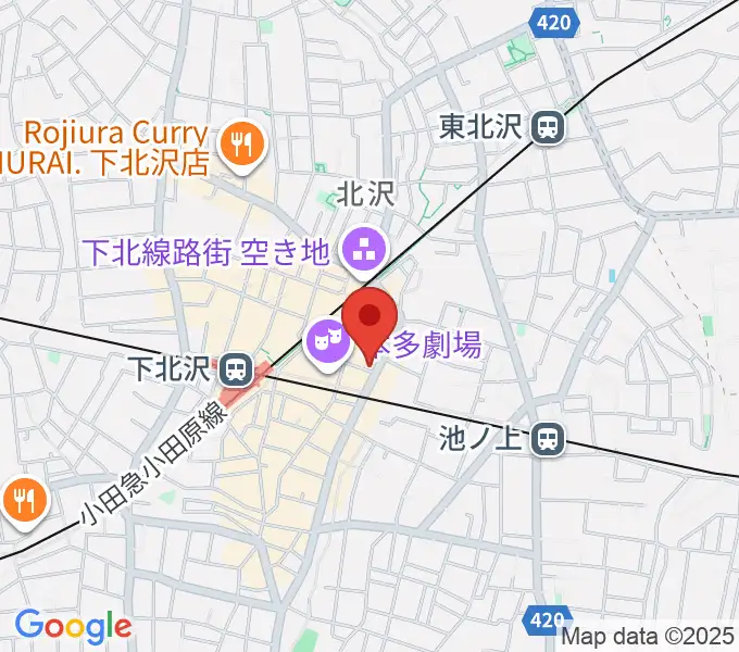 下北沢シアターミネルヴァの地図