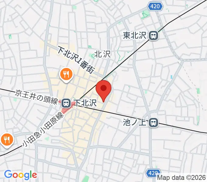 下北沢シアターミネルヴァの地図