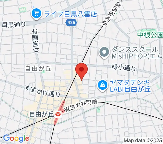 自由が丘オペラ座の地図
