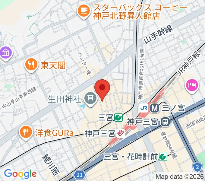 ケイヴ神戸の地図