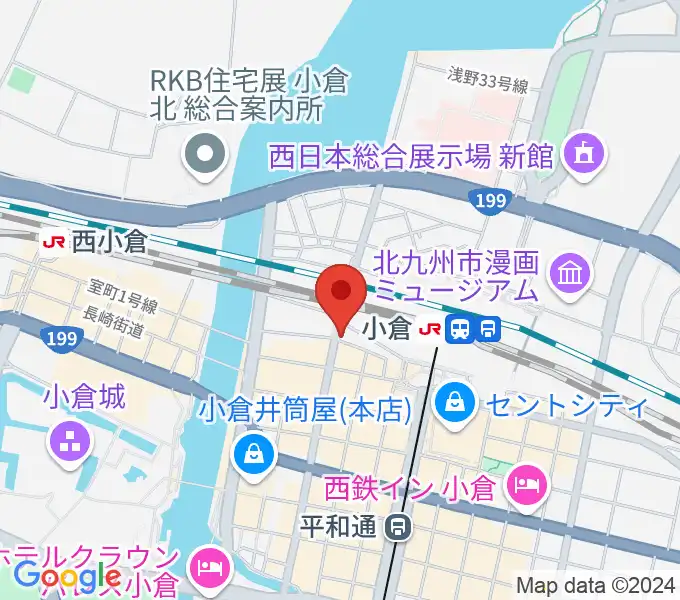 北九州響団 本陣の地図