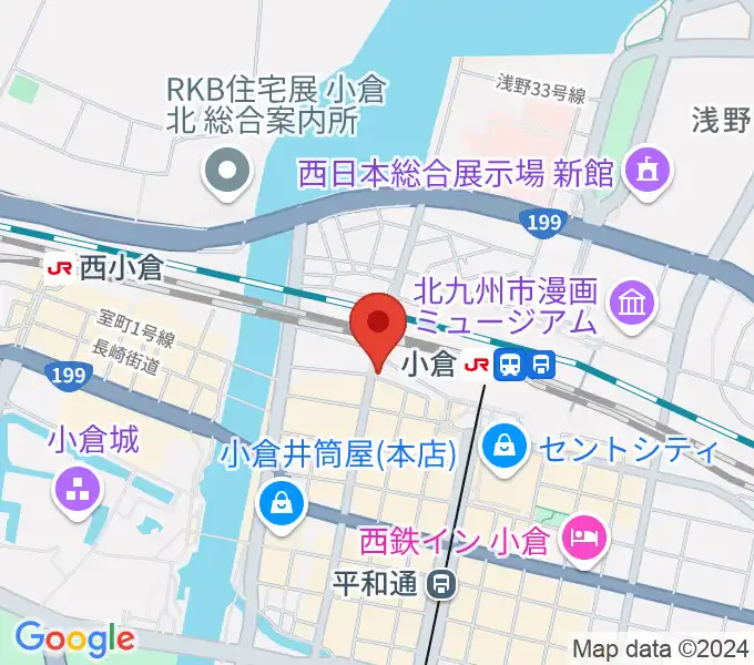 北九州響団 本陣の地図