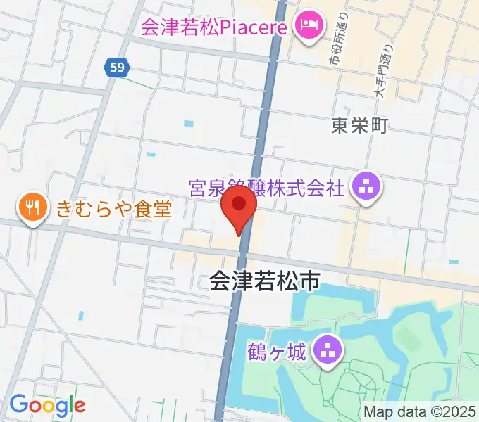 会津若松 まるギター教室＆ベース、ウクレレの地図