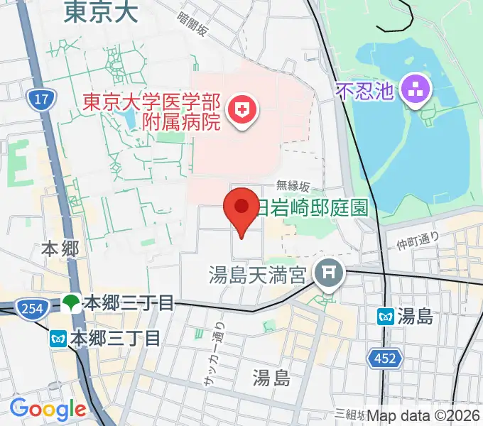 文京区青少年プラザb-labの地図