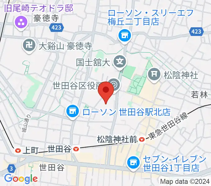 世田谷区民会館の地図