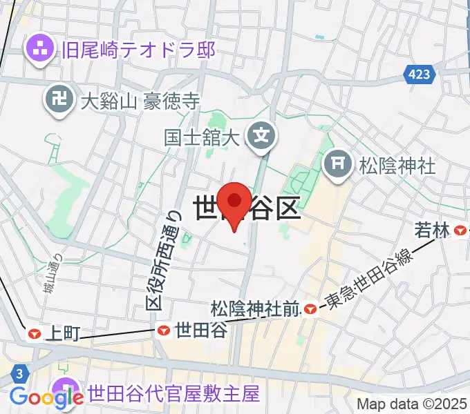 せたがやイーグレットホールの地図