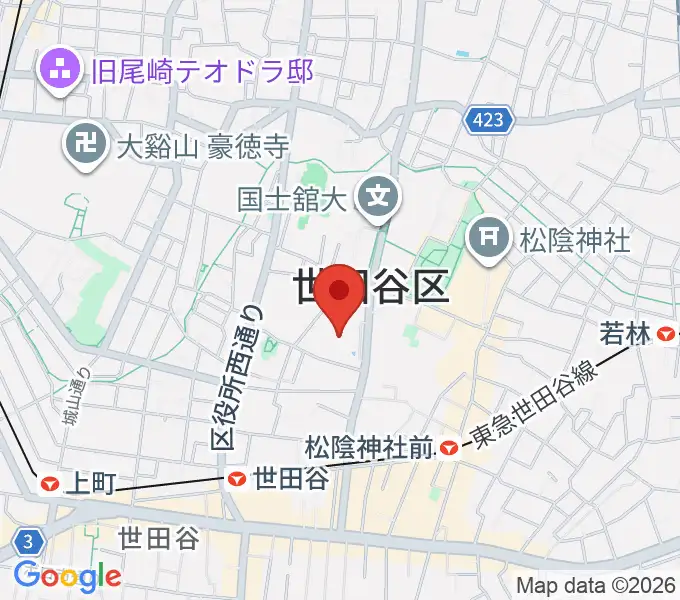 せたがやイーグレットホールの地図