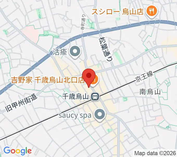 烏山区民会館の地図