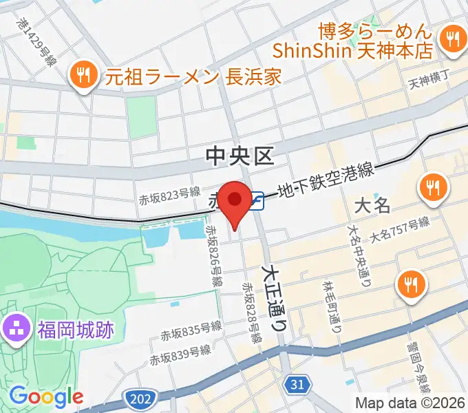 福岡赤坂TUPELO（トゥペロ）の地図