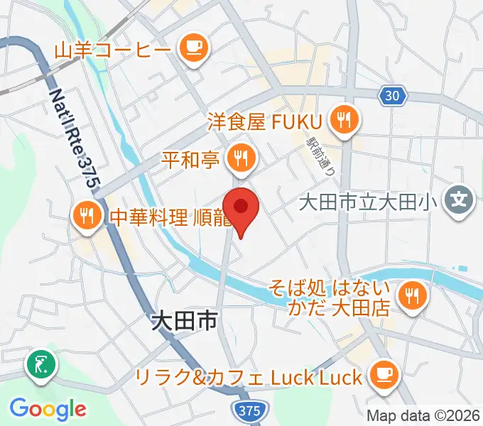 大田市民会館の地図