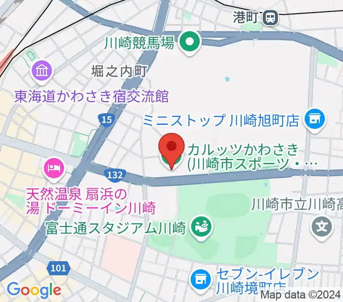 カルッツかわさきホールの地図