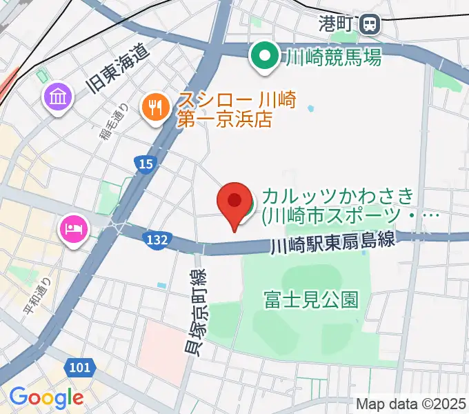 カルッツかわさきホールの地図