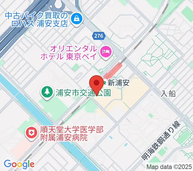 J:COM 浦安音楽ホールの地図