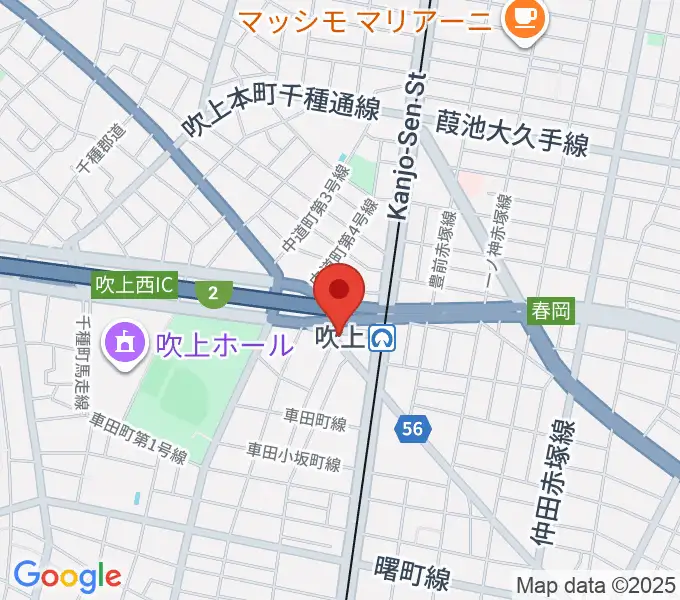 サタケドラムショップの地図