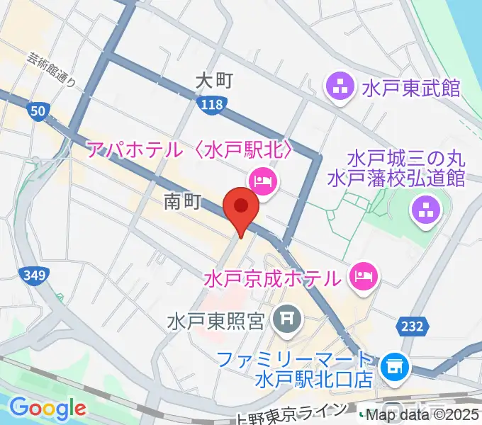 水戸ペーパームーンの地図