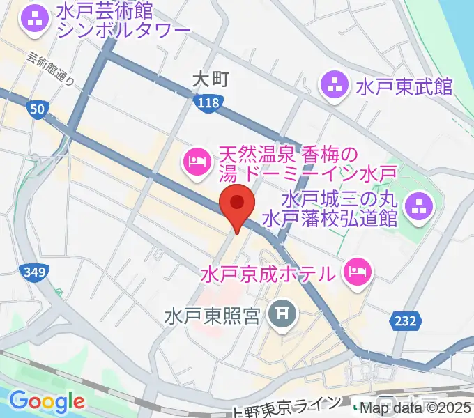 水戸ペーパームーンの地図