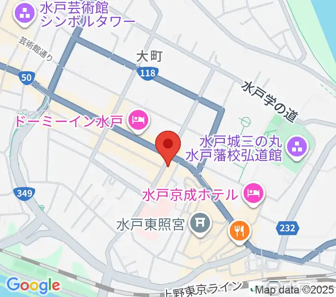 水戸ペーパームーンの地図