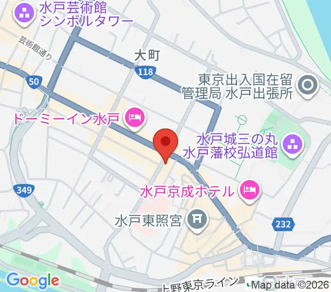 水戸ペーパームーンの地図