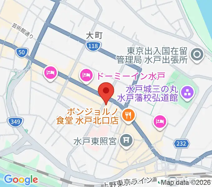 水戸ペーパームーンの地図