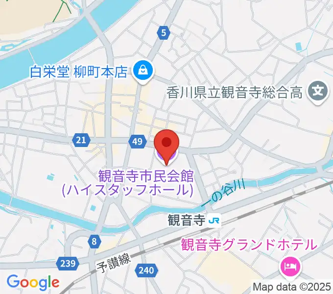 ハイスタッフホール 観音寺市民会館の地図