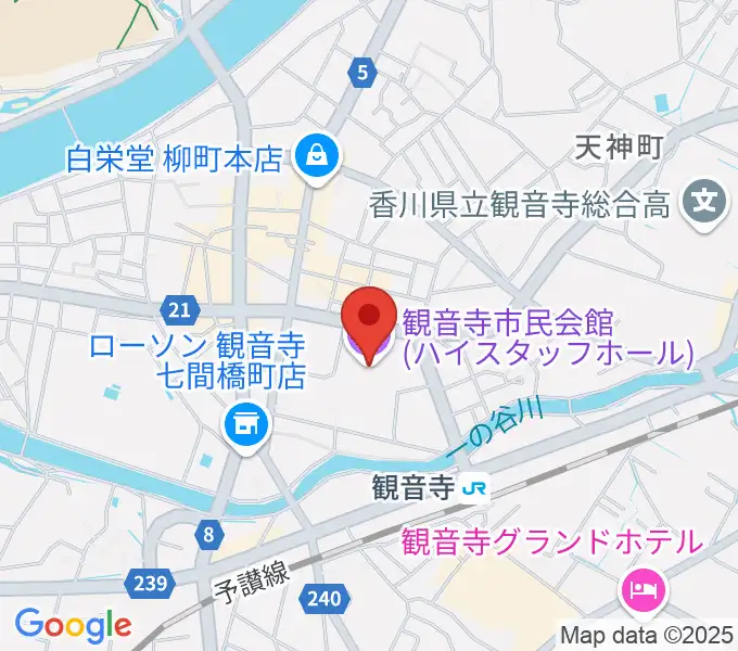 ハイスタッフホール 観音寺市民会館の地図