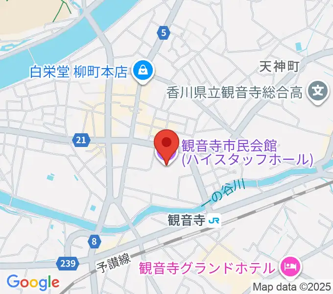 ハイスタッフホール 観音寺市民会館の地図
