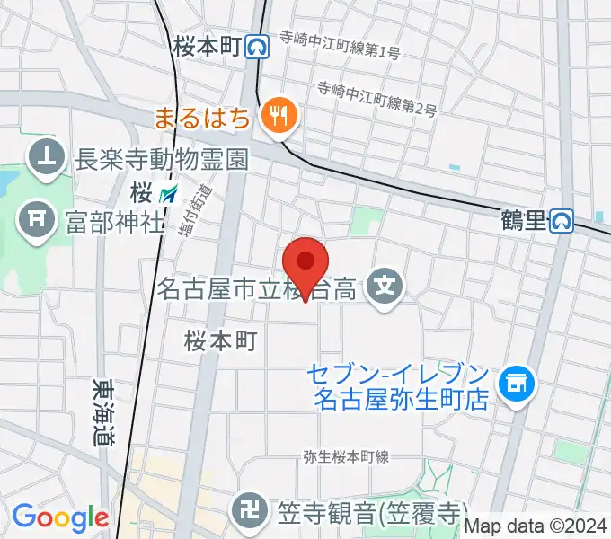 若草町フルート教室の地図