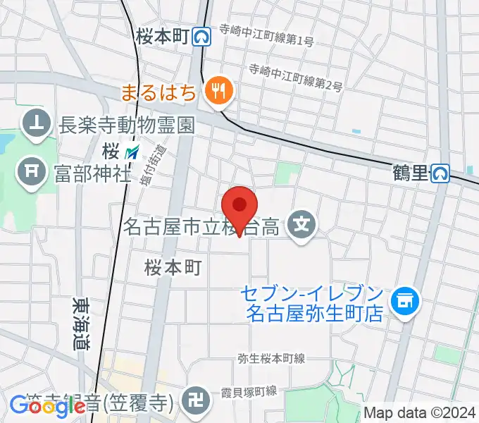 若草町フルート教室の地図