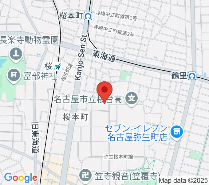 若草町フルート教室の地図