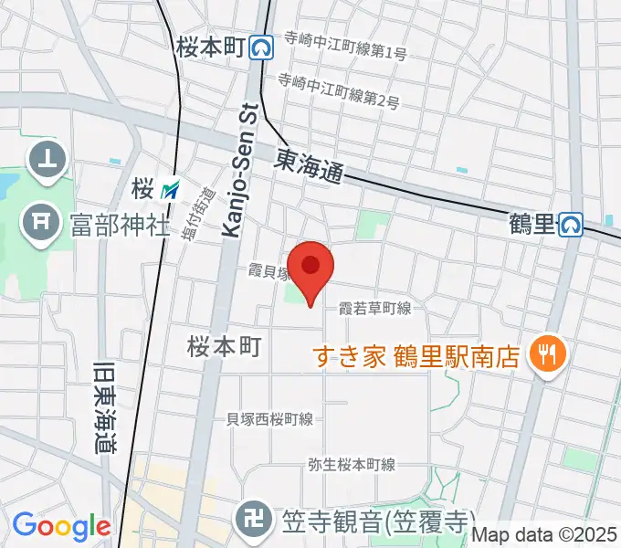 若草町フルート教室の地図