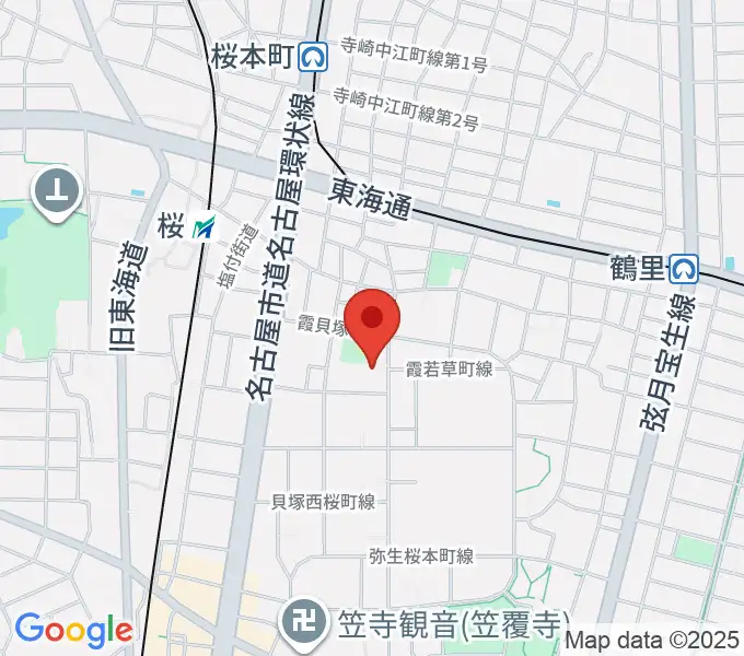 若草町フルート教室の地図