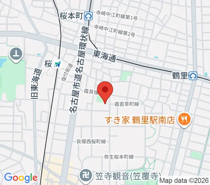 若草町フルート教室の地図