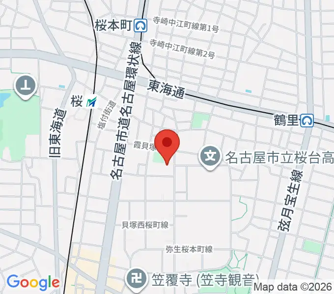 若草町フルート教室の地図