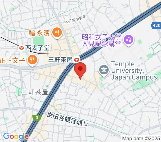 三軒茶屋HEAVEN'S DOORの地図