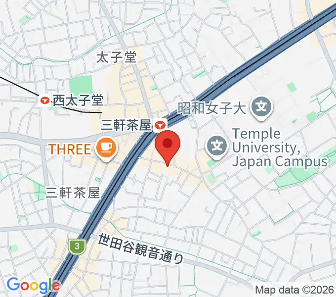 三軒茶屋HEAVEN'S DOORの地図