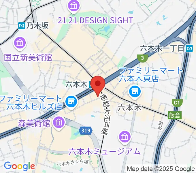 六本木サテンドールの地図