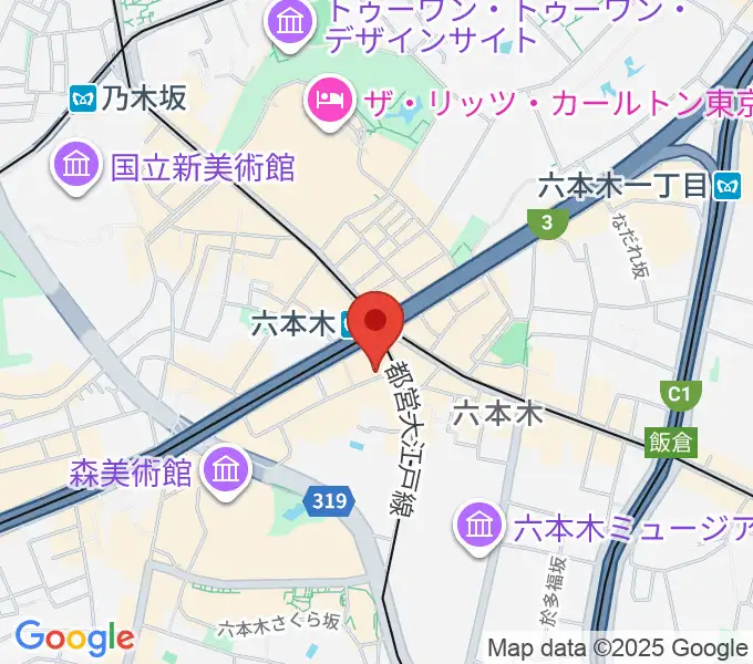 六本木サテンドールの地図