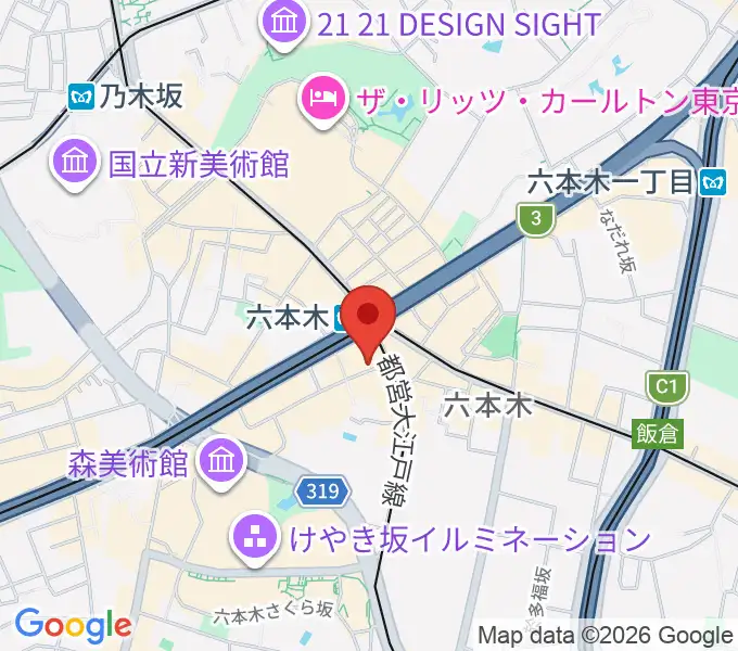六本木サテンドールの地図